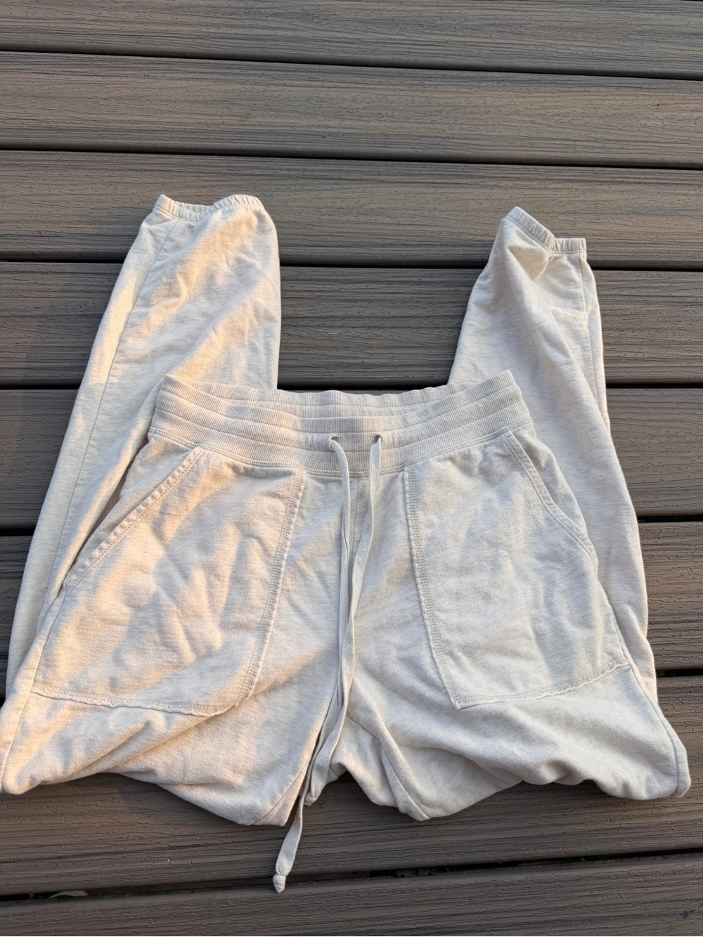 aerie Cream Lightweight Joggers - Picture 1 of 3